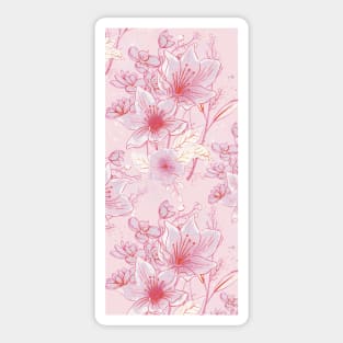 Pretty pink lily pattern Sticker